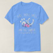 女性用馬S馬の匂いと犬のナマズ Tシャツ (デザイン正面)