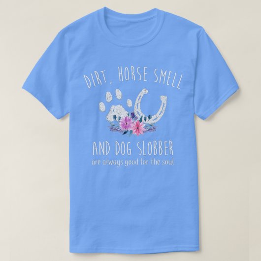 女性用馬S馬の匂いと犬のナマズ Tシャツ (デザイン正面)