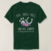 女性用馬S馬の匂いと犬のナマズ Tシャツ (デザイン正面)