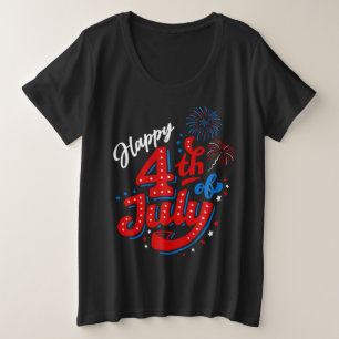 女性用250周年7月4日 プラスサイズTシャツ