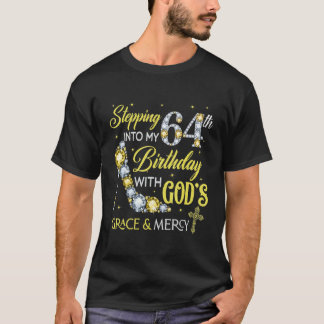 女性用64誕生日に足を踏み入れる Tシャツ