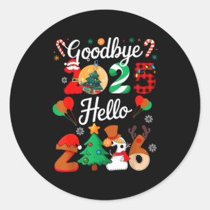 女性用 さよなら2025 こんにちは2026 クリスマスマッチング ラウンドシール