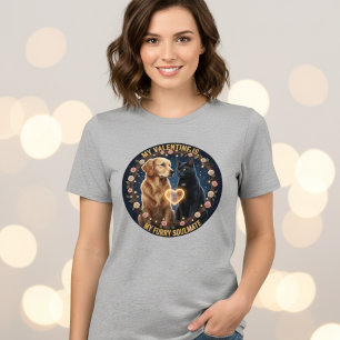 女性用 もふもふ ソウルメイト 犬 猫 バレンタインTシャツ トライブレンドTシャツ