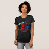 女性用 アメリカ建国250周年 7月4日 Tシャツ (正面フル)