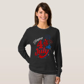 女性用 アメリカ建国250周年 7月4日 Tシャツ (正面フル)