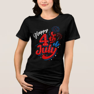 女性用 アメリカ独立250周年 7月4日 トライブレンドTシャツ