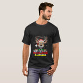 女性用 インフルエンサー気取りのトナカイ クリスマス Tシャツ (正面フル)