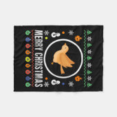 女性用 クリスマス 鳥 ダサいスウェーター フリースブランケット (正面(横))