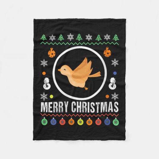 女性用 クリスマス 鳥 ダサいスウェーター フリースブランケット (正面)