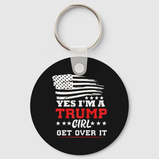 女性用 トランプ支持者Tシャツ Get Over It - 大統領 キーホルダー (正面)