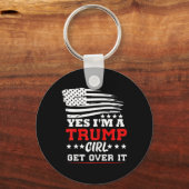 女性用 トランプ支持者Tシャツ Get Over It - 大統領 キーホルダー (正面)