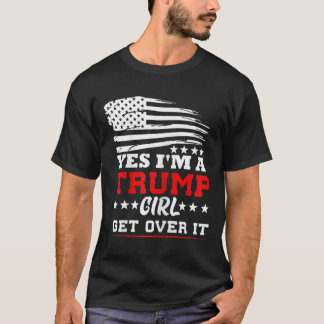 女性用 トランプ支持者Tシャツ Get Over It - 大統領 Tシャツ