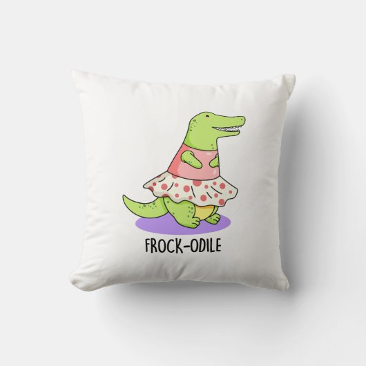 （女性用）ドレスオイおもしろいルCrocodile Pun クッション (正面)