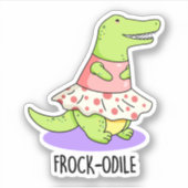 (女性用)ドレスオイおもしろいルCrocodile Pun シール (正面)