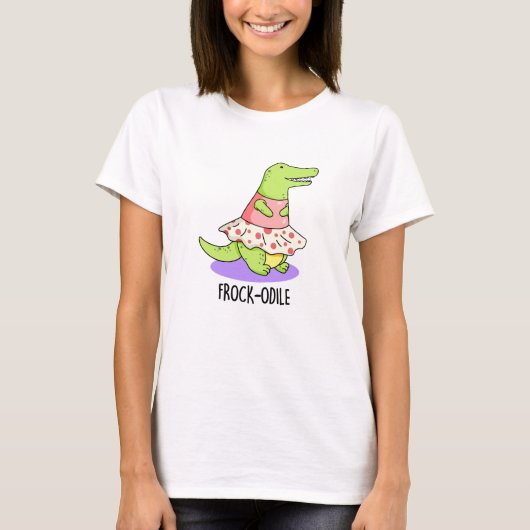 (女性用)ドレスオイおもしろいルCrocodile Pun Tシャツ (正面)