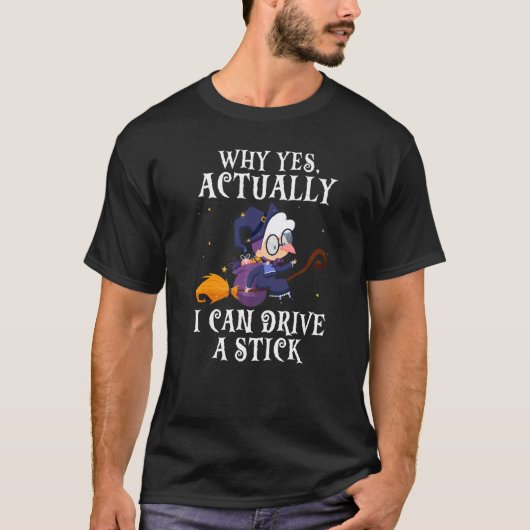 女性用 ハロウィン 意外とマニュアル車を運転できるわよ Tシャツ (正面)