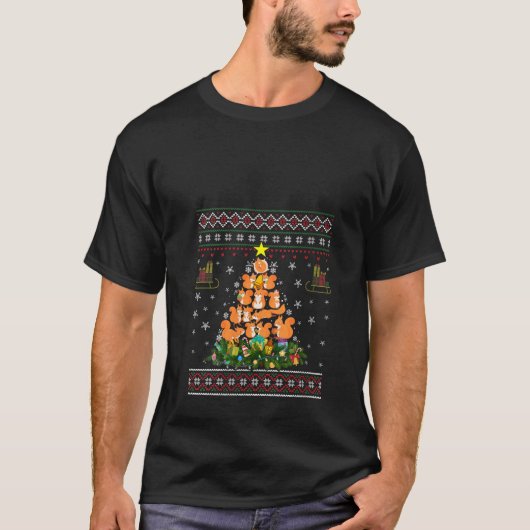 女性用 リス クリスマスツリー おもしろ キャンディ グッズ Tシャツ (正面)
