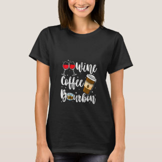 女性用 ワイン コーヒー バーボン 飲酒 アルコール 楽しい Tシャツ
