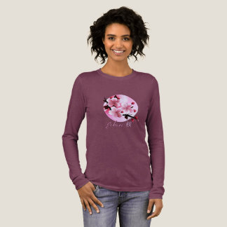 女性用 桜 長袖Tシャツ トライブレンドTシャツ