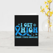 女性用 私がハイになったらインシュリンを摂取する Vネック カード (黄色い花)