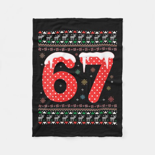 女性用 67 メメクリスマスパジャマ 67世代 A フリースブランケット (正面)