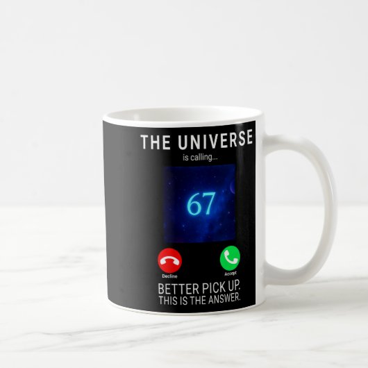 女性用 67 メメ 宇宙が呼んでいる Vネック コーヒーマグカップ (右)