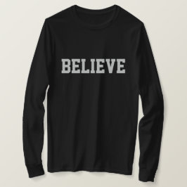 女性用 Believe キリスト教 ブラックTシャツ Tシャツ