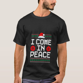 女性用 I Come In Peace お揃いカップル クリスマス 丑いセーター Tシャツ