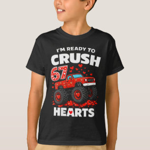 女性用 I'm Ready To Crush 67 Hearts トラック バレンタイン Tシャツ