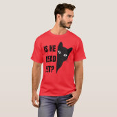 女性用 isHeVintageDeadYet 猫 Vネック ボーイ Tシャツ (正面フル)