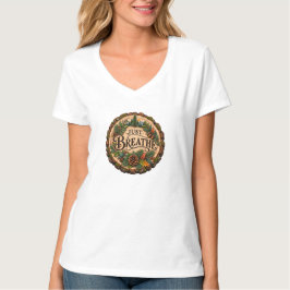 女性用「Just Breathe Rustic Forest」Tシャツ Tシャツ