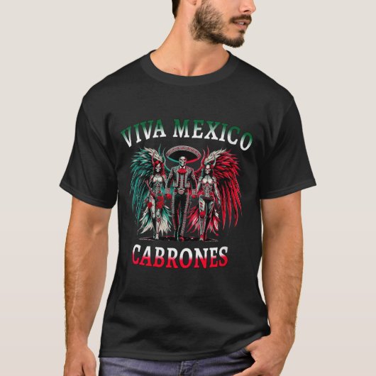 女性用 Viva Mexico Dia De Los Muertos - 死者の日 Tシャツ (正面)