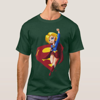 女性用DCコミックススーパーヒーローガールズスーパーガールVネック Tシャツ