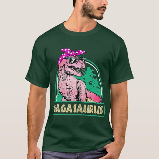 女性用Gagasaurus Re Gaga Saurus 恐竜 ファミリーM Tシャツ (正面)