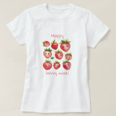 女性用Happy Strawberry Tシャツ (デザイン正面)