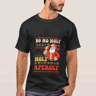 女性用HO HO HOLY APEROLY X SANTA SPRITZ アペロール好き Tシャツ