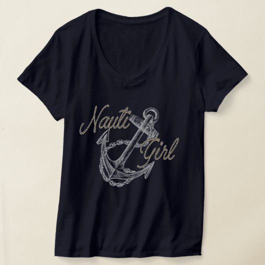 女性用Nauti Girl VネックTシャツ Tシャツ (レイダウン)