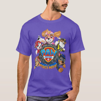 女性用PAW Patrolへ マイティ・ムービー フライングVネック ビンテージ Tシャツ