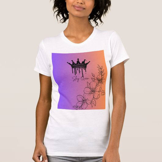 女性用Slay Queen Tシャツ – 権限を付与スタイリッシュし (正面)