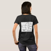 女性用Tシャツの背面にユニバーサルモーター図 Tシャツ (裏面フル)