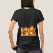 女性用Tシャツ:オレンジと黄色の花 Tシャツ (裏面)