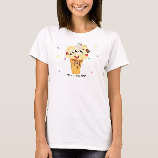 女性用Tシャツ クリーミードリーム トッピング追加アディー Tシャツ (正面)