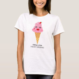 女性用Tシャツ フレサ・レサ ストロベリーアイスクリームコーン Tシャツ