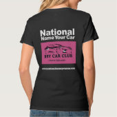 女性用Tシャツ 全国あなたの車に名前をつけるクラブ Tシャツ (裏面)