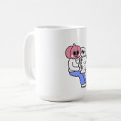 女性用Tシャツ、男性用シャツ コーヒーマグカップ (正面左)