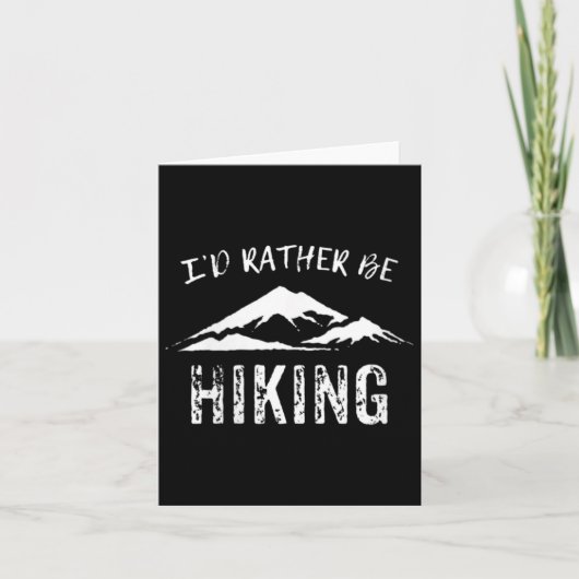 女性用Vネック I'd Rather Be Hiking カード (正面)