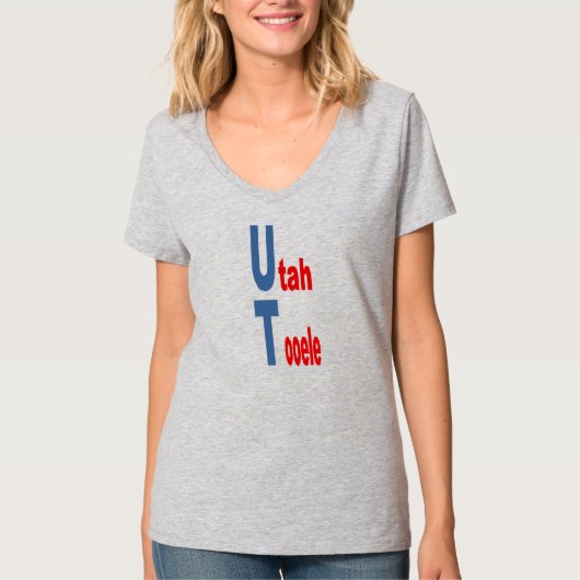 女性用VネックTシャツ ユタ州観光 Tシャツ (正面)