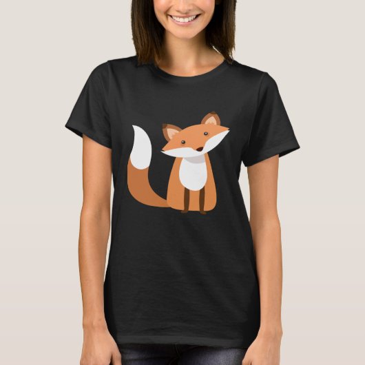 女性男児キツネ Tシャツ (正面)