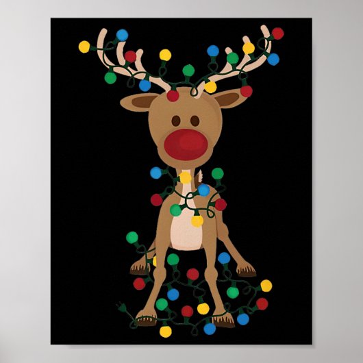 女性男性のためのトナカイのクリスマスクリスマス ポスター (正面)