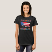 女性男性プエルトリカフラッグ伝統堀 Tシャツ (正面フル)